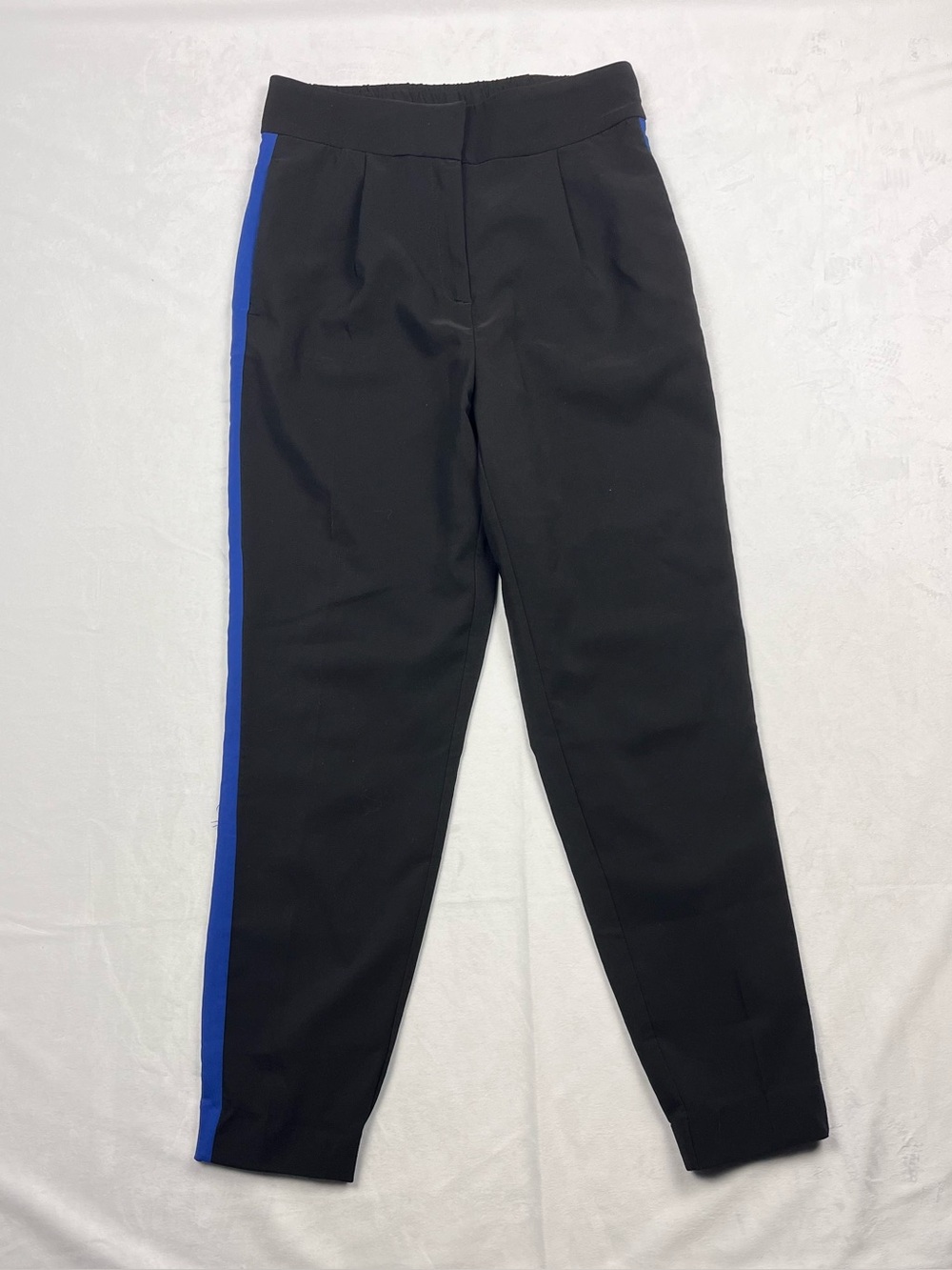 Dynamite Black Cobalt Blue Side Stripe Tapered Track Pants Trousers Size Small